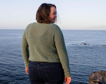 Easy Crochet Crew Neck Sweater Pattern: Beginner-Friendly Pullover (PDF Pattern, XS-5XL)