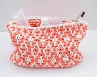 Easy Toiletry Bag Mosaic Crochet Pattern PDF