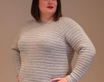 Classic Raglan Pullover Crochet Pattern PDF