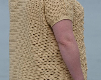 Shirt Crochet Pattern with Bobbles - Easy DK Yarn Top - PDF Pattern Only