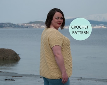 Crochet Top Pattern- Crochet Pattern- Crochet Top- Crochet Tshirt- Crochet Summer Top- Womens Crochet Top- Crochet shirts- Crochet Clothing