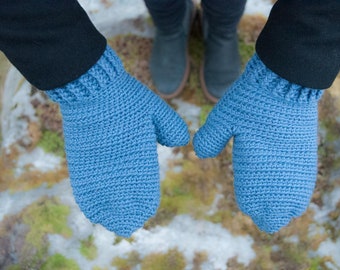 Easy Crochet Mitten Pattern: Warm Wool Winter Gloves (PDF Pattern)