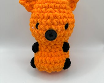 Orange and Black Amigurumi Pig