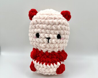 Pink and Red Amigurumi Panda