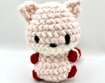 Pink and Red Amigurumi Fox