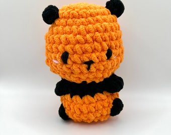 Orange and Black Amigurumi Panda