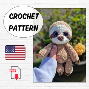 Perezoso bebé a crochet, patrón de crochet, amigurumi