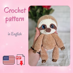 Crochet Baby Sloth, Crochet Pattern, Amigurumi