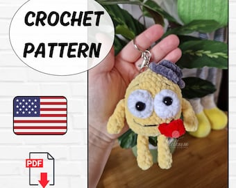 Patrón de llavero de emoji de crochet