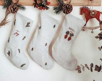 Personalized Christmas Santa stocking/Custom name Christmas stocking /Christmas embroidered stocking/Fringe family christmas stocking