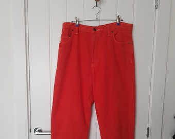 Vintage 1980's Bright Red High Waist Jeans