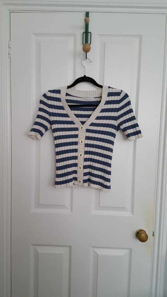Vintage 1990's Topshop Ribbed Knit Striped Cardiga
