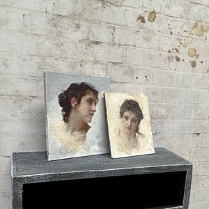 Dollhouse Miniature Vintage Artist Prints, Miniature Canvas, Dollhouse Portraits image 4