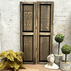 Dollhouse Miniature Pair of Rustic Shutters, Miniature Architectural Salvage