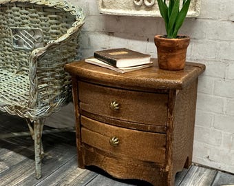 Dollhouse Nightstand, Miniature End Table, 1:12 Scale Furniture