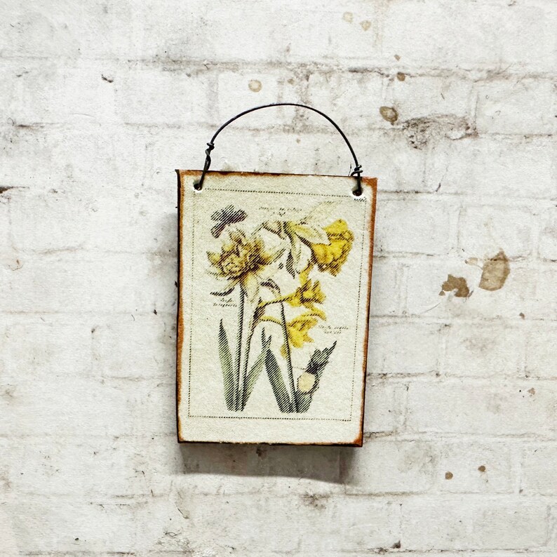 Dollhouse Miniature Vintage Spring Wall Hanging, Miniature Print image 2