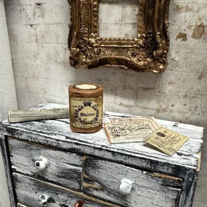Dollhouse Miniature French Parcel and Papers, Mini Brocante Decoration