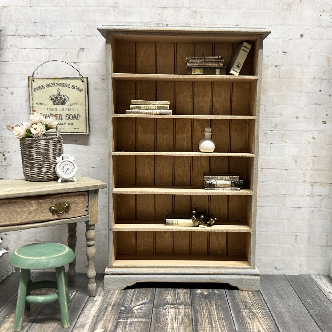 Dollhouse Miniature Bookcase Miniature Book Shelf Mini Etsy