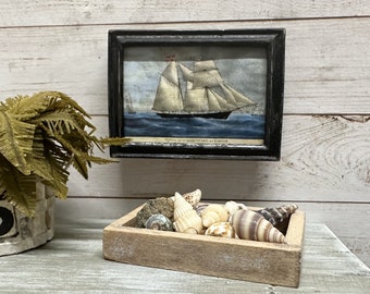 Dollhouse Miniature Ship Print, Miniature Wall Art, Dollhouse Nautical or Beach Decoration
