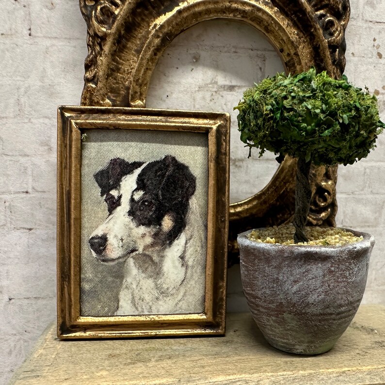 Dollhouse Miniature Dog Portrait, Miniature Canine Print image 1