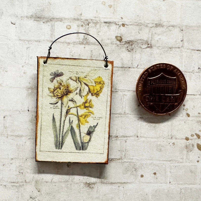 Dollhouse Miniature Vintage Spring Wall Hanging, Miniature Print image 3