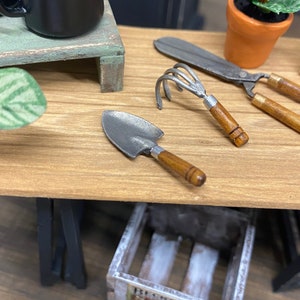 Dollhouse Miniature Garden Hand Trowel, Miniature Shovel image 1