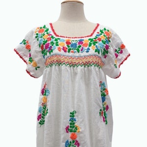 Hand Embroidered Blouse Mexican Style Cotton Top, Boho Blouse, Peasant Top, Oaxacan Blouse