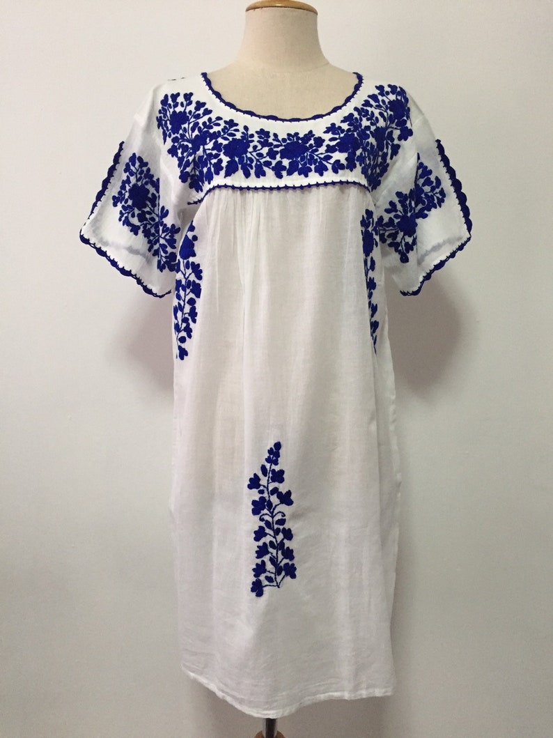 white cotton embroidered dress