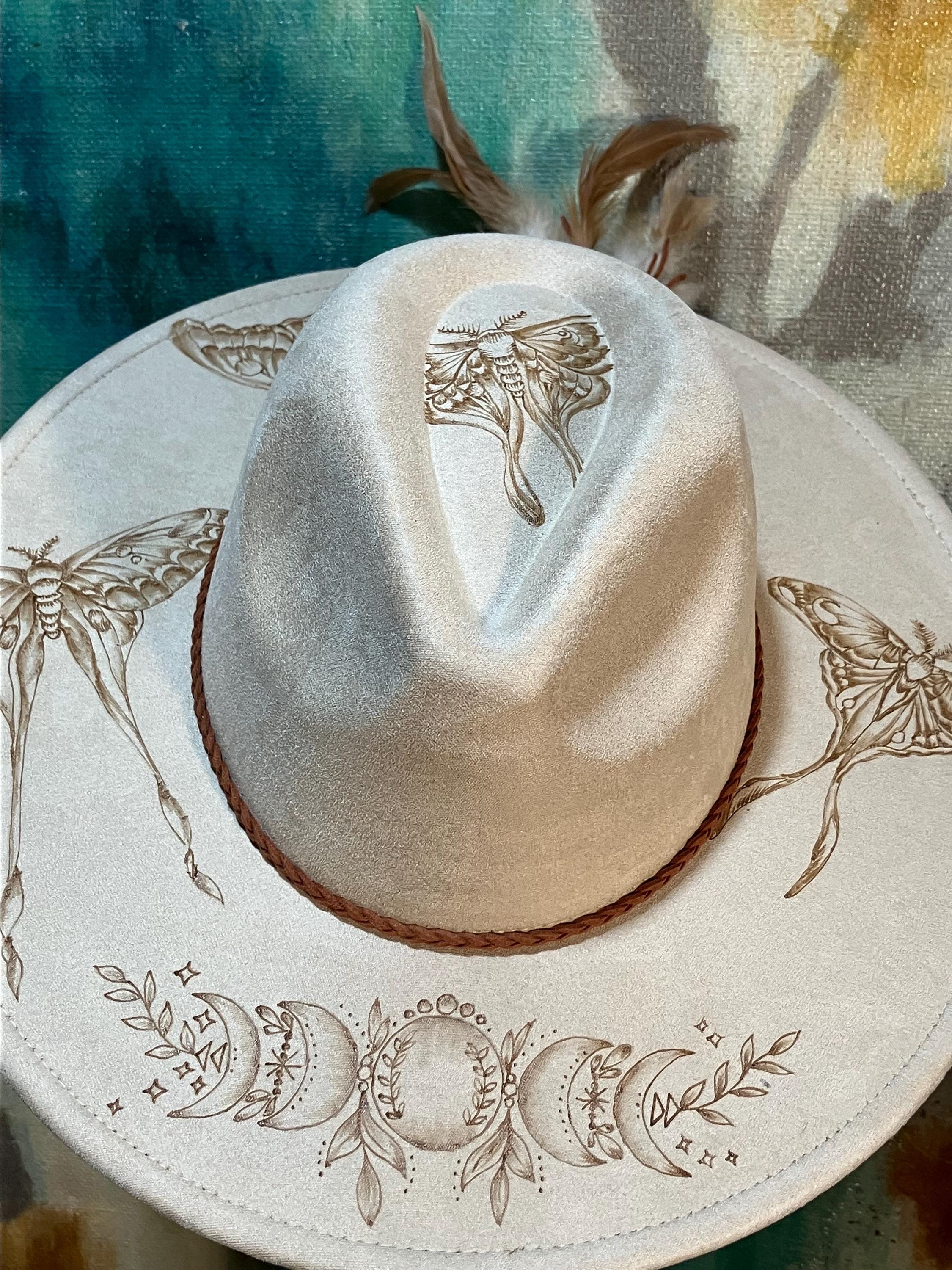 EUC Luna Halo Golden Moth Fedora Hat Moth Fedora - Etsy main image 3