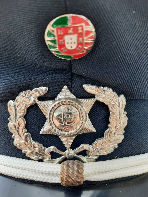 Vintage Portugal Police Officer Hat Helmet Cap Ke… - image 2