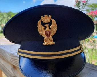 Vintage Italian Italy Police Officer Hat Helmet Cap Kepi Eagle Collectable Collectors Badge Uniform Authentic Excellent Condition Military