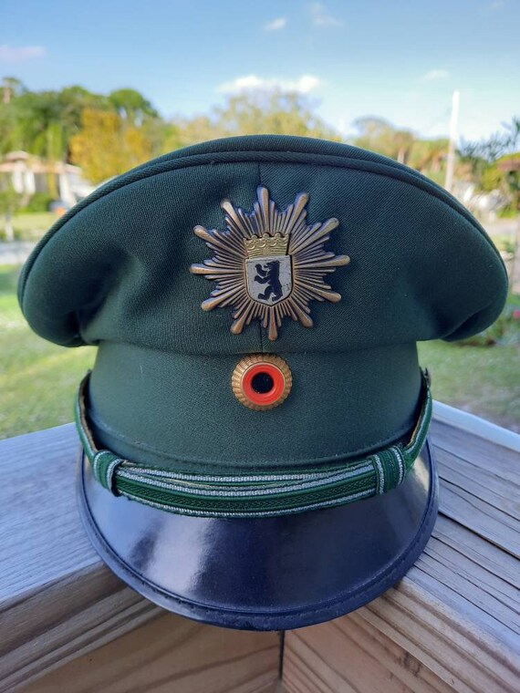 Vintage German Berlin State Police Cop Hat Helmet Cap… - Gem