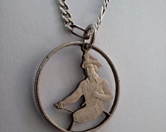 Bicentennial Quarter Silver Cut Out Coin Charm Pendant RARE Jewelry Silver Vintage Unique Old Cash Money US Handmade