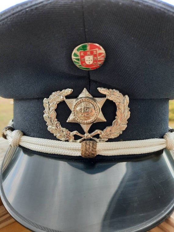 Vintage Portugal Police Officer Hat Helmet Cap Ke… - image 3
