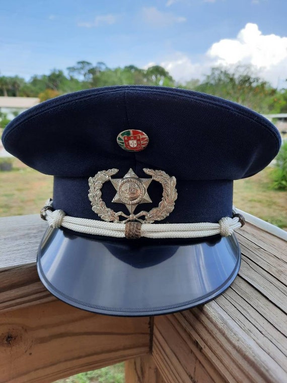 Vintage Portugal Police Officer Hat Helmet Cap Ke… - image 1