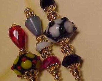 3 Diff Hat pins vintage style 6 inches long.Black LAMPWORK BEADS.We sell hatpin  stick blanks,make your own,findings supplies..S3