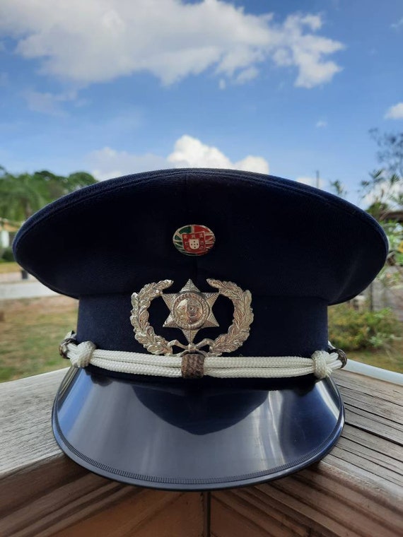 Vintage Portugal Police Officer Hat Helmet Cap Ke… - image 4