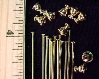 50 GOLD TONE 3 inch Hatpin blanks 18 guage (know your guage) Findings cigar stick hat pin We sell Stickpin blanks supplies Make your own