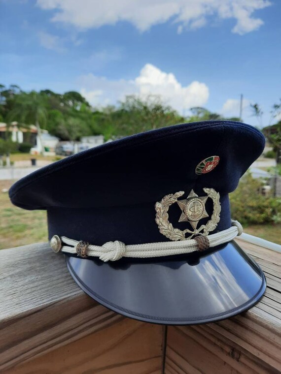 Vintage Portugal Police Officer Hat Helmet Cap Ke… - image 5