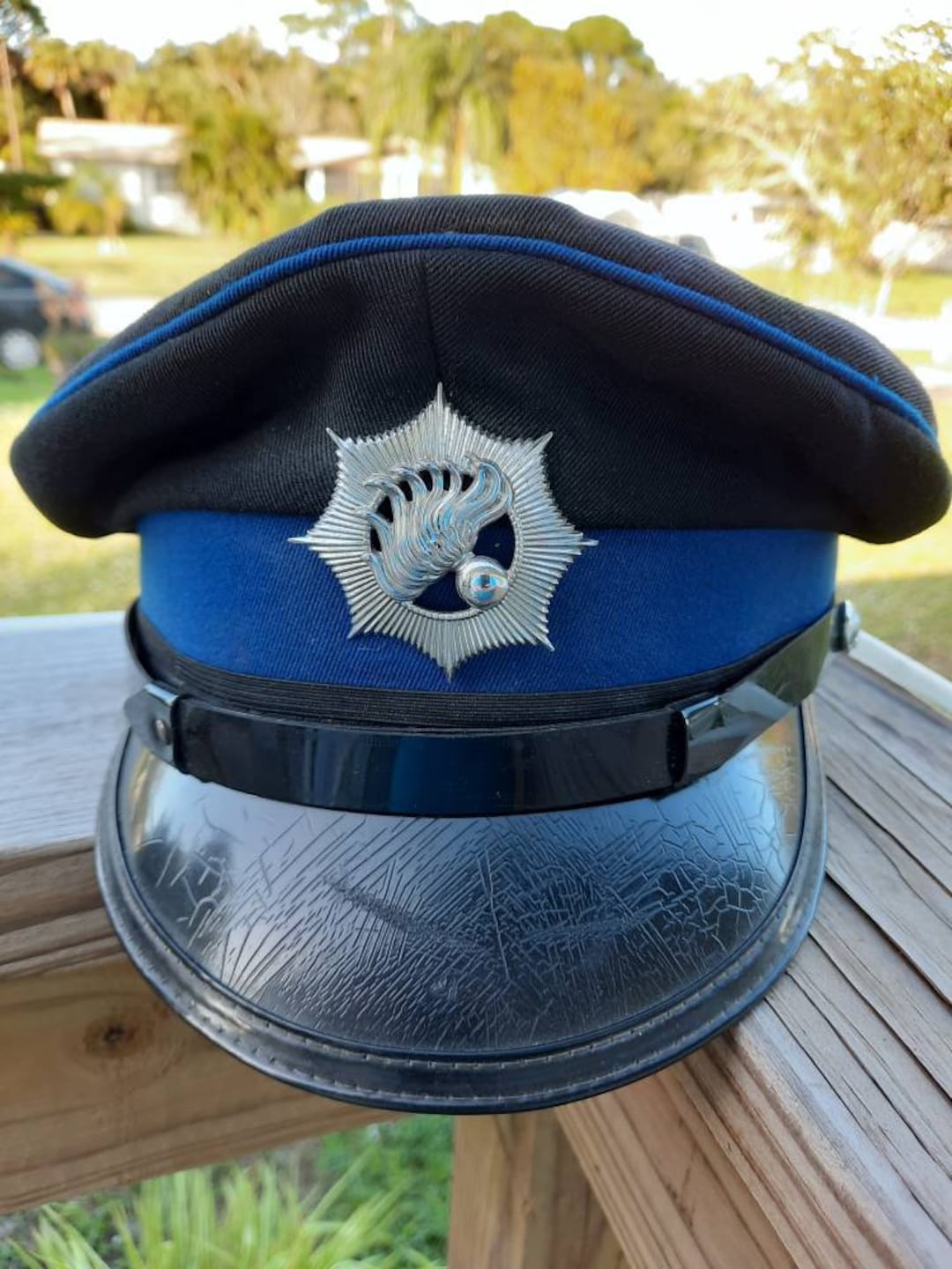 Vintage Netherlands Dutch Police Officer Hat Helmet Cap Kepi
