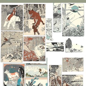 May include: A collection of 12 vintage illustrations featuring children and animals. The illustrations are in black and white with a touch of colour. The illustrations are perfect for adding a touch of whimsy to any project.