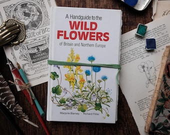 Handmade Botanical Watercolor Sketchbook, Vintage Book Cover, 140lb Arches Paper