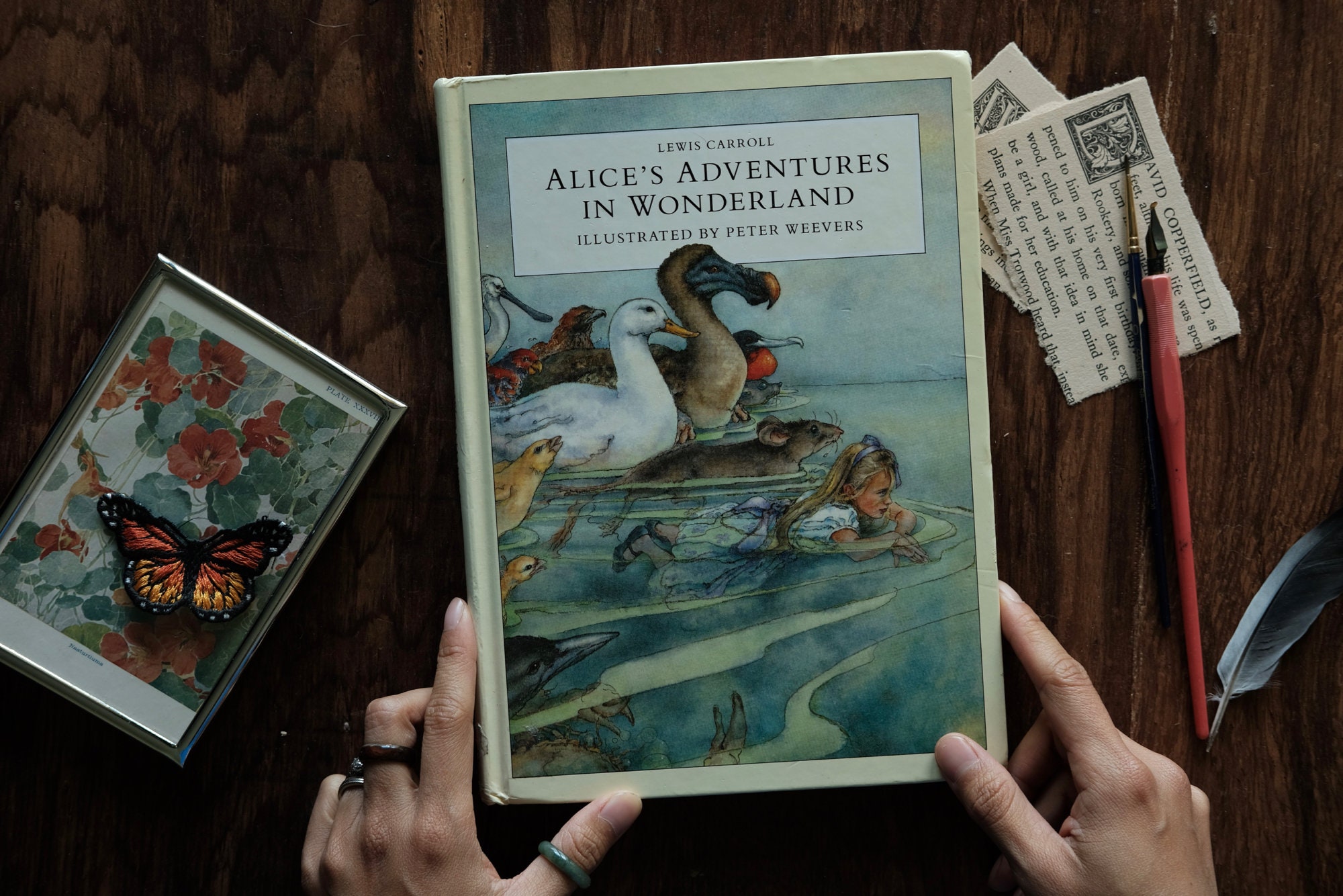 Vintage Alice in Wonderland by Lewis Carrols, Vintage Children Book with Colored Illustrations, Classic Children Literature, Vintage Alice