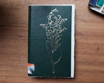 Lily of the Valley Sketchbook: Arches Watercolor Paper, Repurposed Book Cover