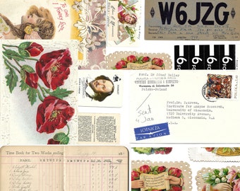 Vintage, drukowane wiktoriańskie efemerydy