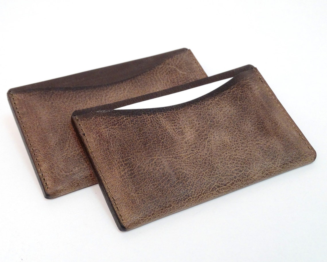 Business Card Cases Leather Case for Business Cards & Credit Etsy