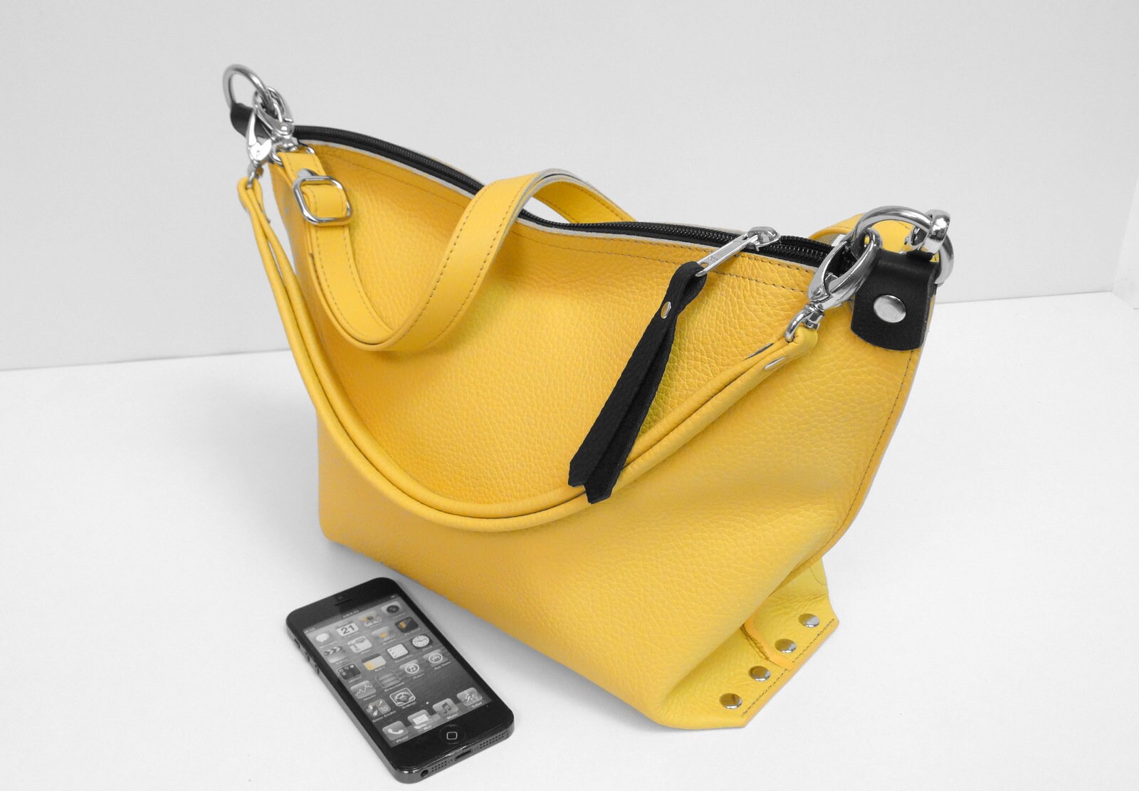 Yellow LEATHER BAG WOMEN Leather Shoulder Bag Women Leather Etsy UK