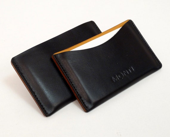 Leather Business Card Holder Case Business Card Case Case for Business Cards and Credit Card Credit Card Case Handmade Monti Leather Design