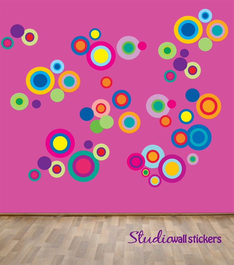 Reusable Circles Wall Decal Childrens Wall Decal extra Etsy