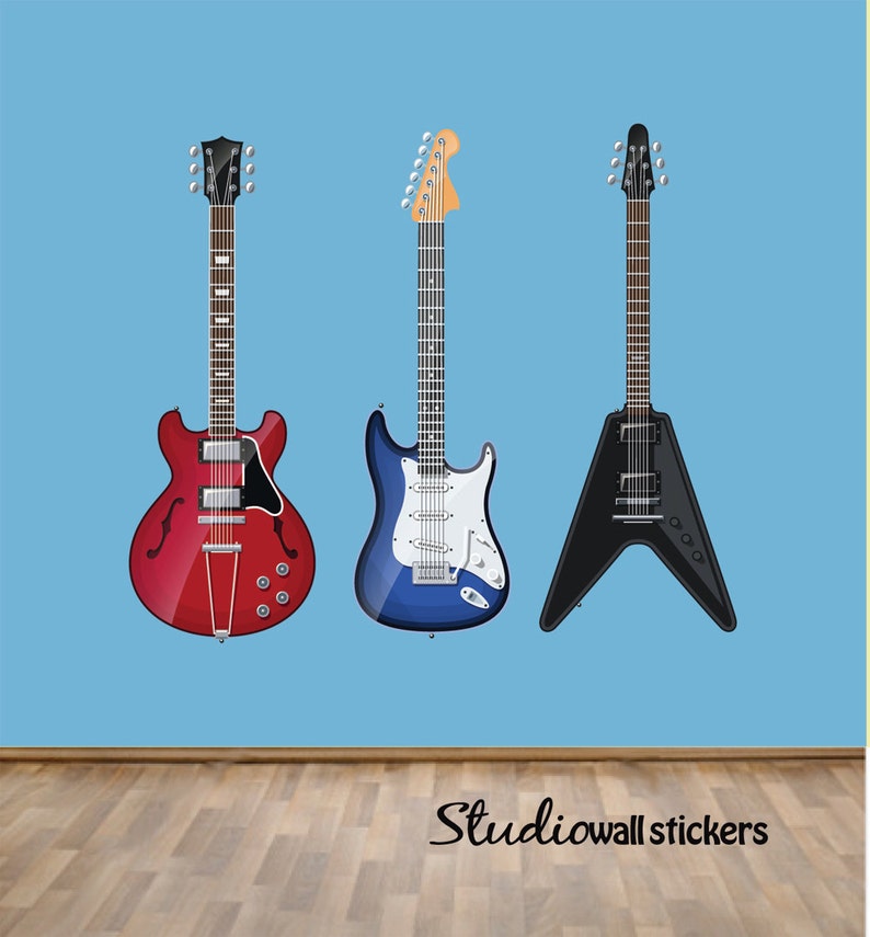 REUSABLE Electric Guitar Wall Decals Etsy